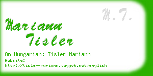 mariann tisler business card